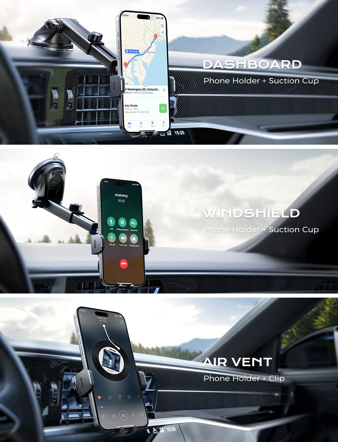 Chargeur Voiture 15 W Auto‑Clamp – Support Qi pour Téléphone