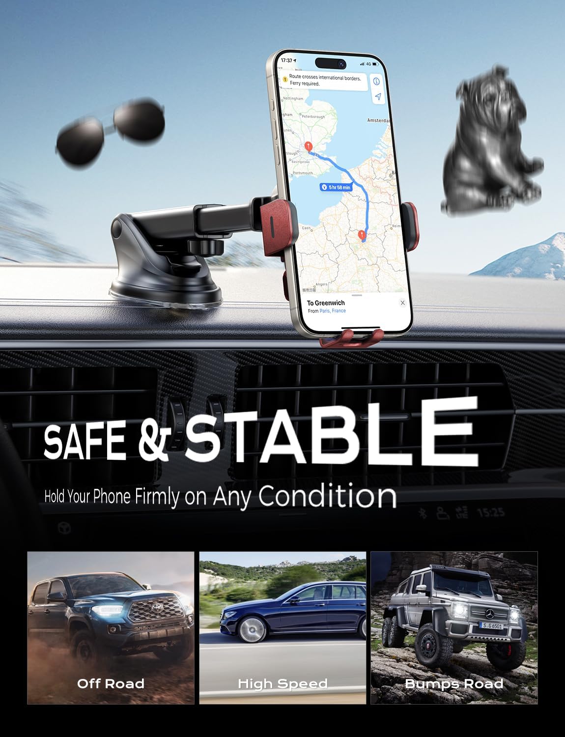 Chargeur Voiture 15 W Auto‑Clamp – Support Qi pour Téléphone