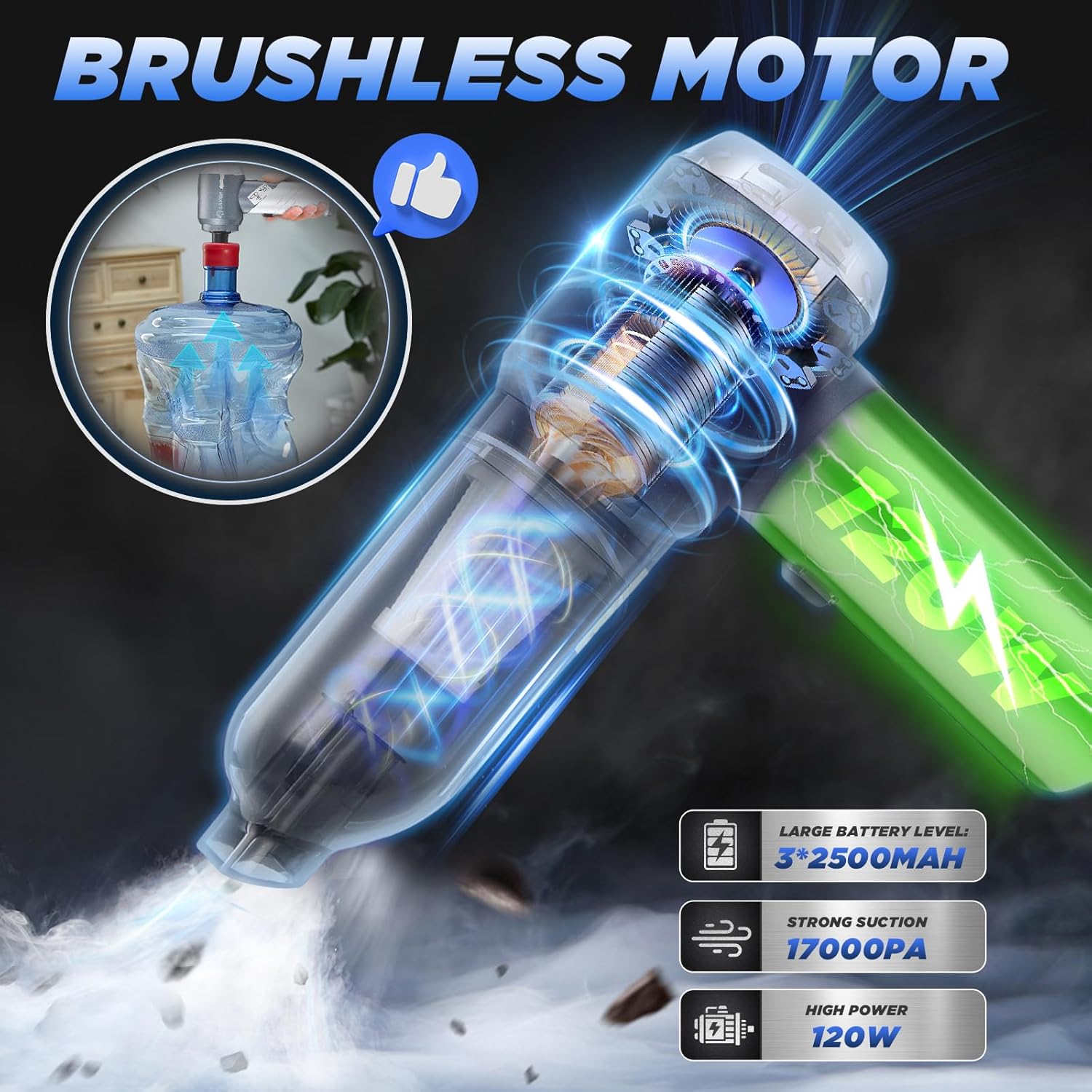 Aspirateur portable pour voiture – Léger, pliable, aspiration puissante en un seul clic