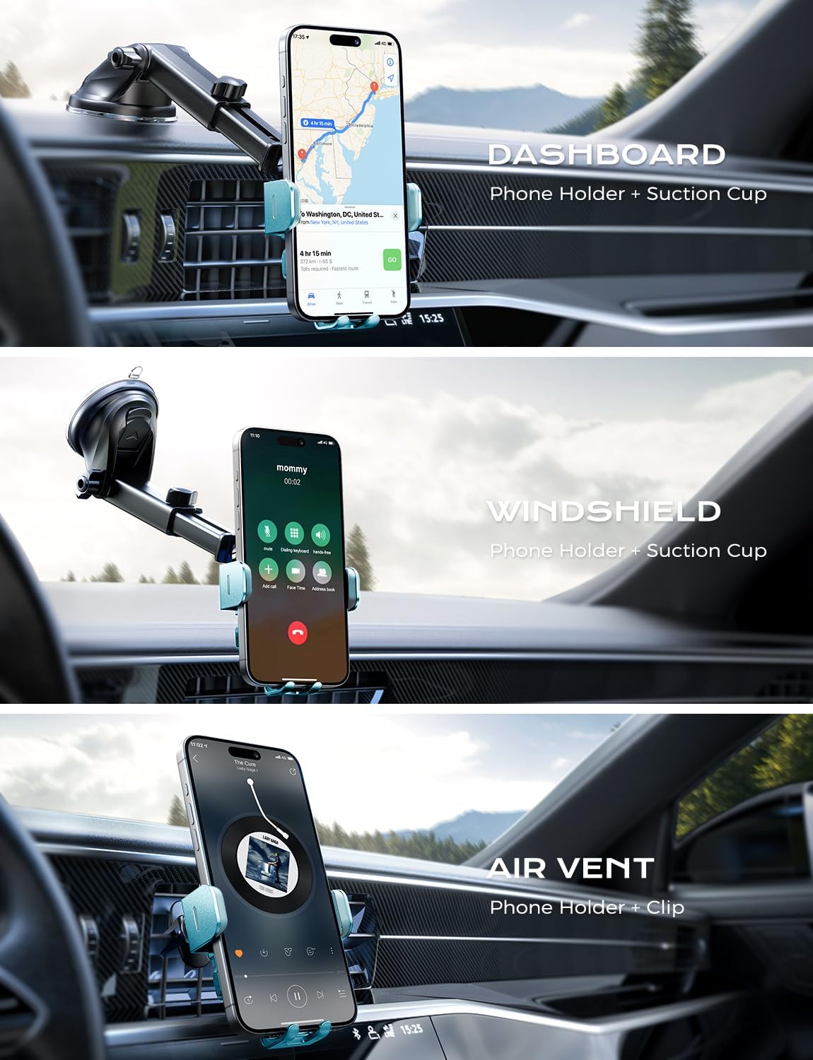 Chargeur Voiture 15 W Auto‑Clamp – Support Qi pour Téléphone