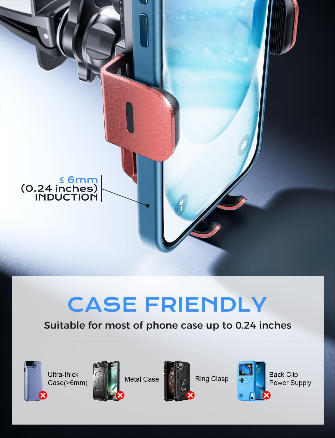 Chargeur Voiture 15 W Auto‑Clamp – Support Qi pour Téléphone