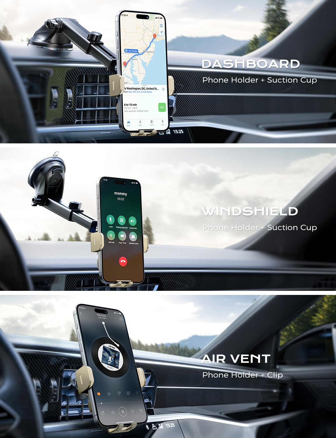 Chargeur Voiture 15 W Auto‑Clamp – Support Qi pour Téléphone