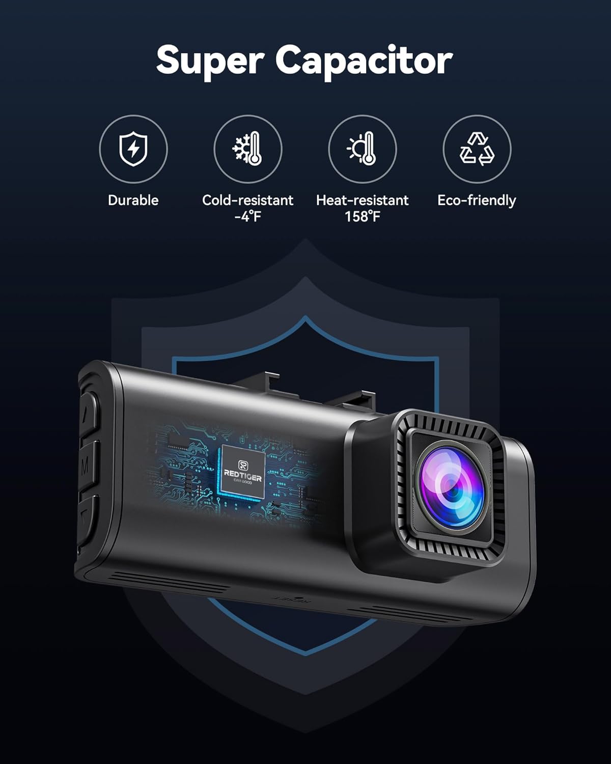 Caméra de Voiture REDTIGER F7NP – Dashcam Avant & Arrière 4K/2.5K avec Wi-Fi, GPS et Écran IPS 3.18