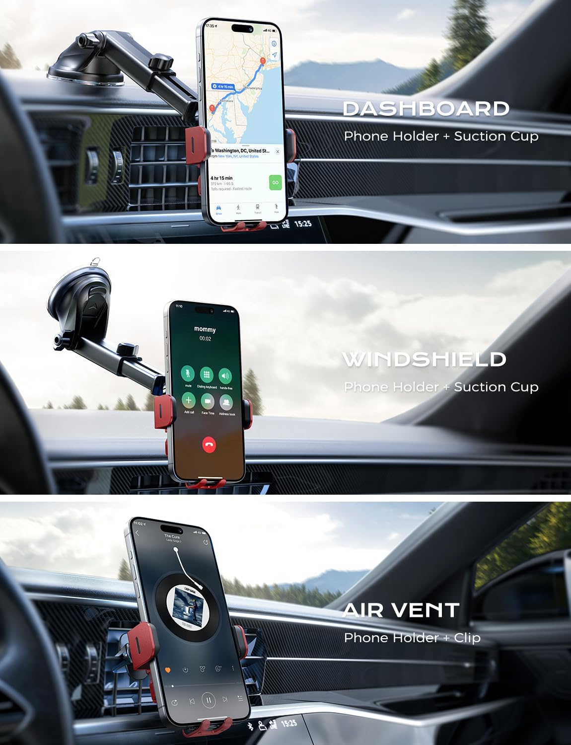 Chargeur Voiture 15 W Auto‑Clamp – Support Qi pour Téléphone