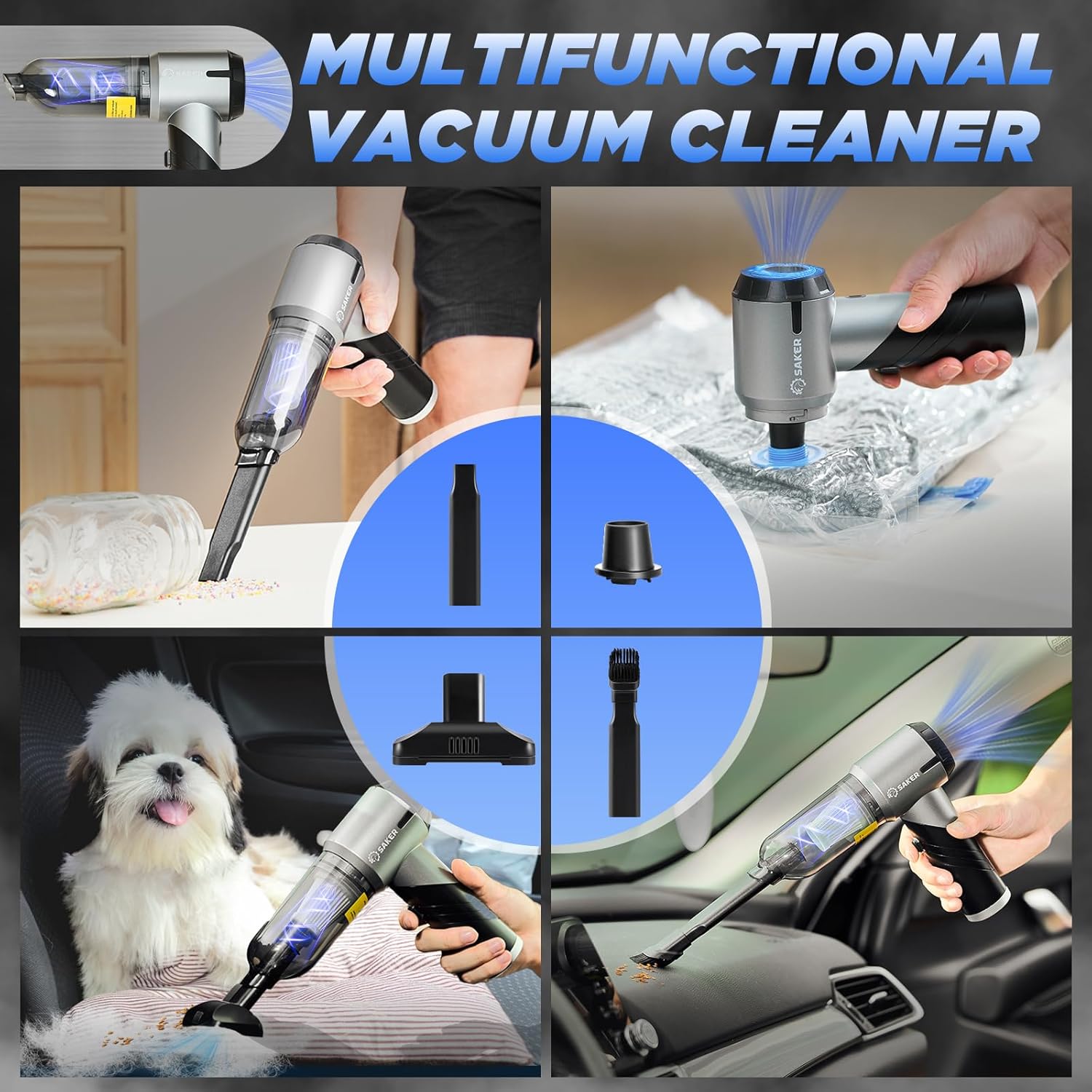 Aspirateur portable pour voiture – Léger, pliable, aspiration puissante en un seul clic