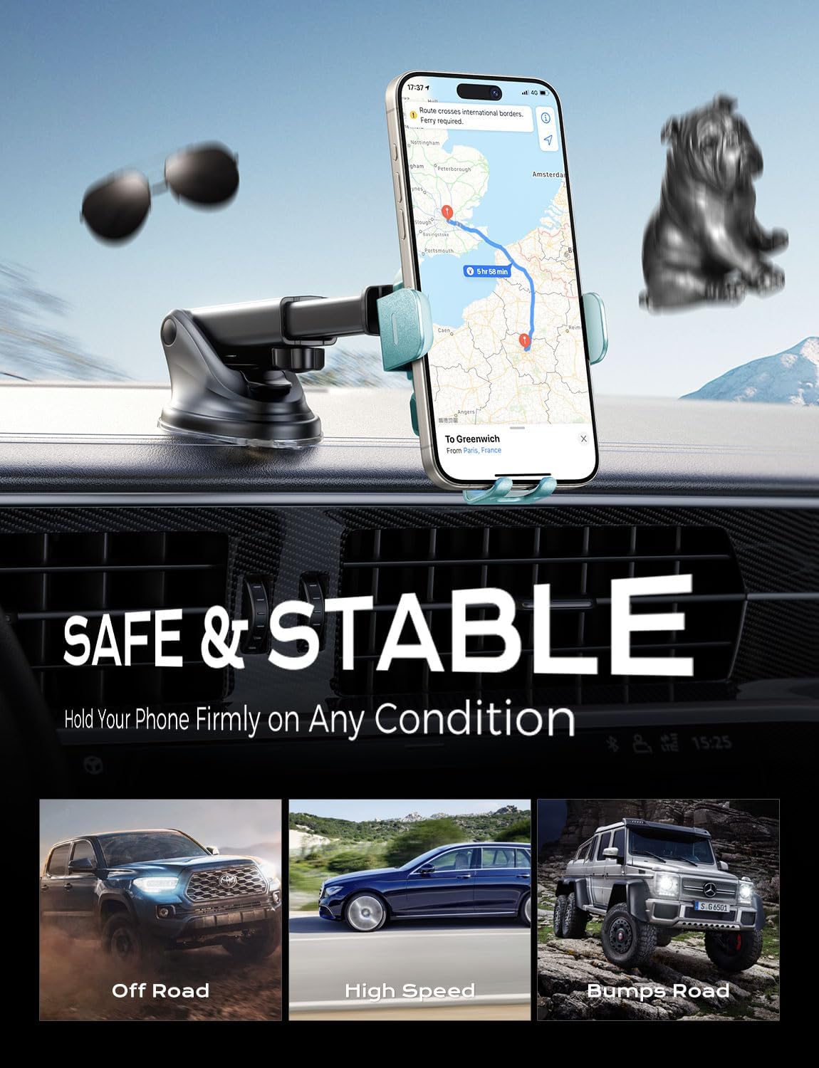 Chargeur Voiture 15 W Auto‑Clamp – Support Qi pour Téléphone