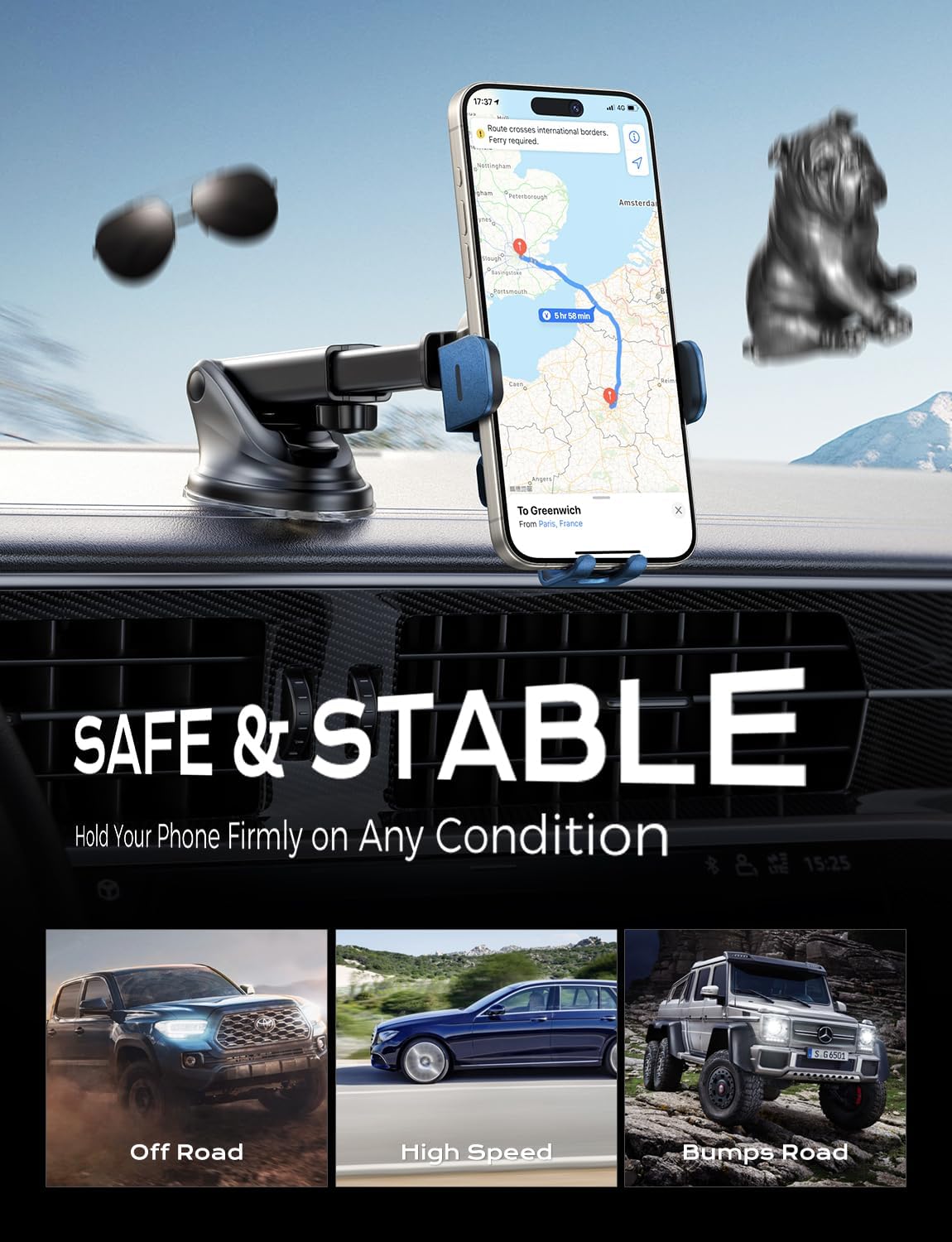 Chargeur Voiture 15 W Auto‑Clamp – Support Qi pour Téléphone