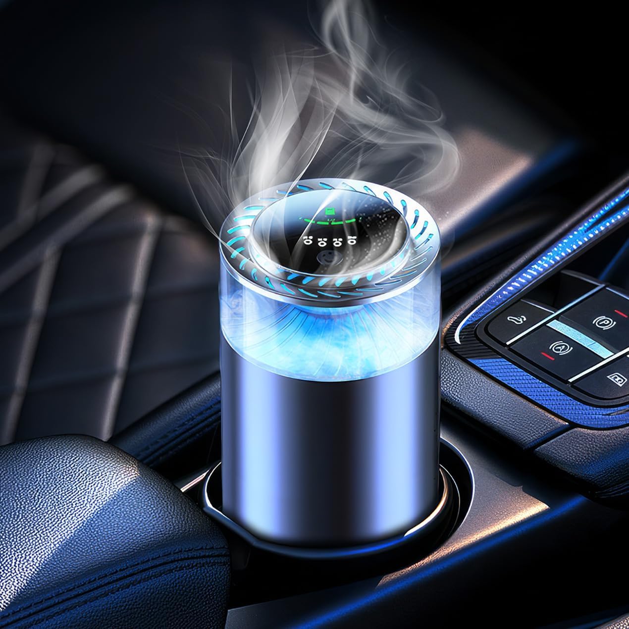 Diffuseur d’air Smart pour voiture – Parfum 3 mois + LED RGB