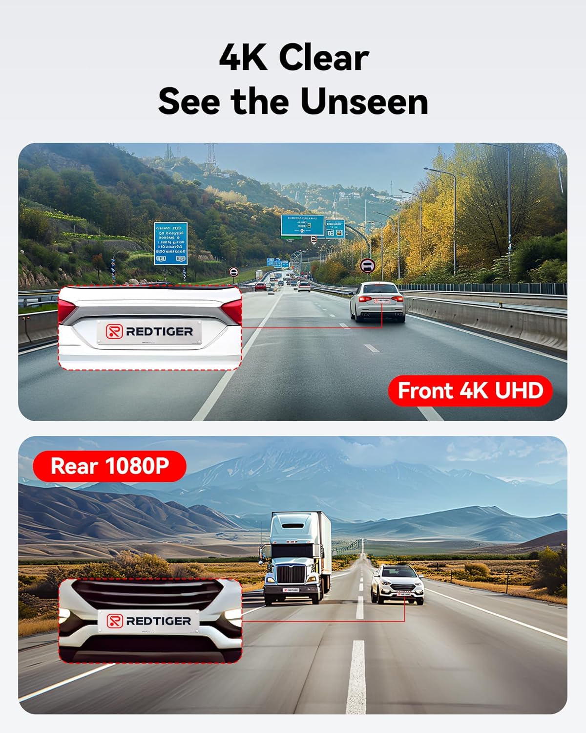 Caméra de Voiture REDTIGER F7NP – Dashcam Avant & Arrière 4K/2.5K avec Wi-Fi, GPS et Écran IPS 3.18
