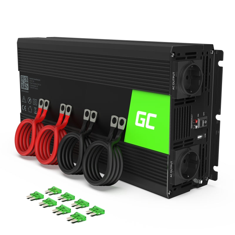 Convertisseur de voiture GreenCell 12V → 230V – 3000W (6000W crête)